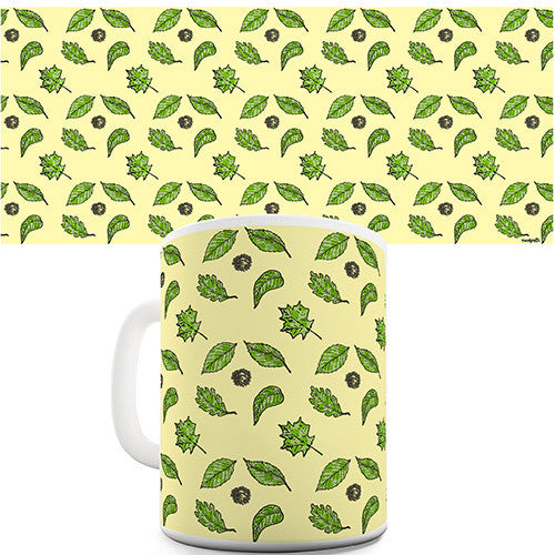 Green Leaves Pattern Novelty Mug
