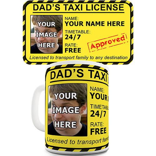 Dad's Taxi License Personalised Mug