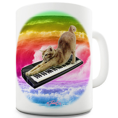 Keyboard Rainbow Cat Funny Mug