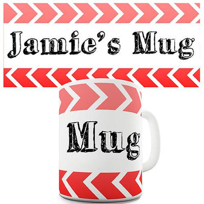 Red Chevron Personalised Mug