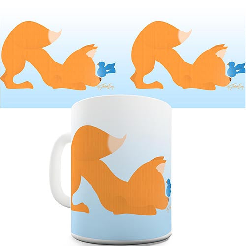 Fox Bird Print Novelty Mug