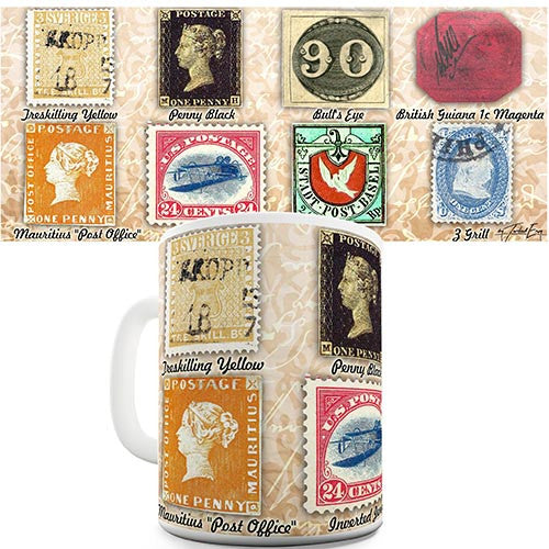 Collection Of Old Stamps Novelty Mug