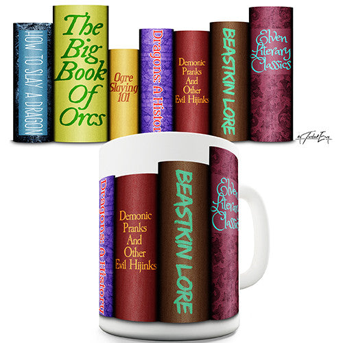 Fantasy Book Spines Novelty Mug