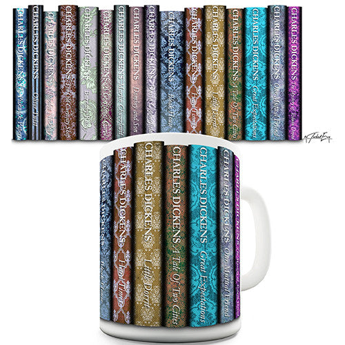 Charles Dickens Book Spines Novelty Mug