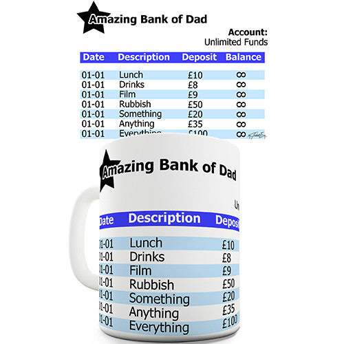Amazing Bank Of Dad Novelty Mug