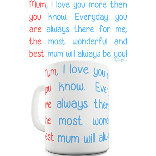 Best Mum Poem Novelty Mug