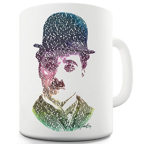 Charlie Chaplin Text Novelty Mug