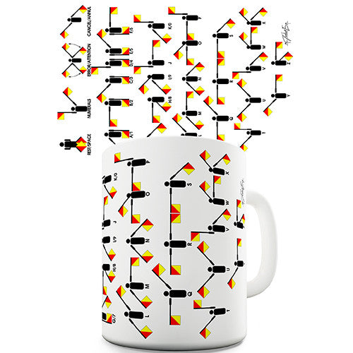 Semaphore Flag Chart Novelty Mug