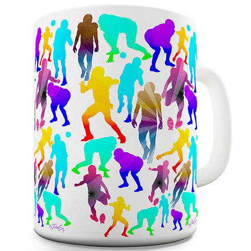 American Football Players Pattern Novelty Mug