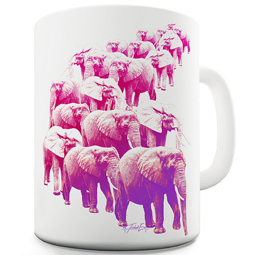 Pink Elephants Parade Novelty Mug