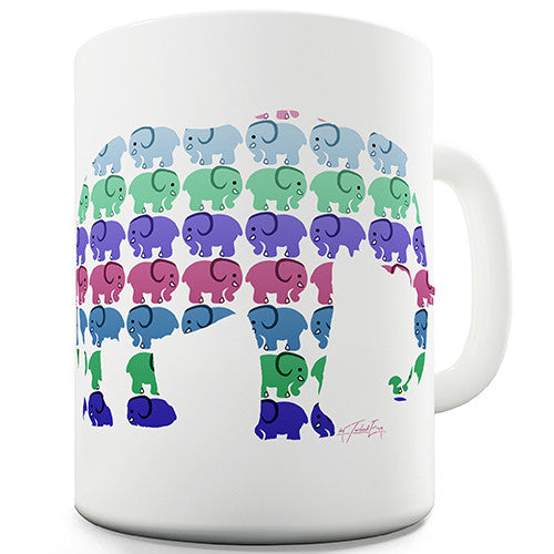 Elephant Pattern Silhouette Novelty Mug