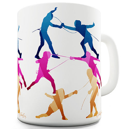 Fencing Silhouettes Novelty Mug