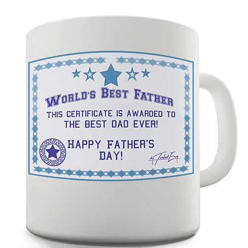 Worlds Best Father Certificate Novelty Mug