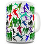 Football Silhouettes Pattern Novelty Mug