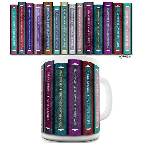 Shakespeare Comedies Book Spines Novelty Mug