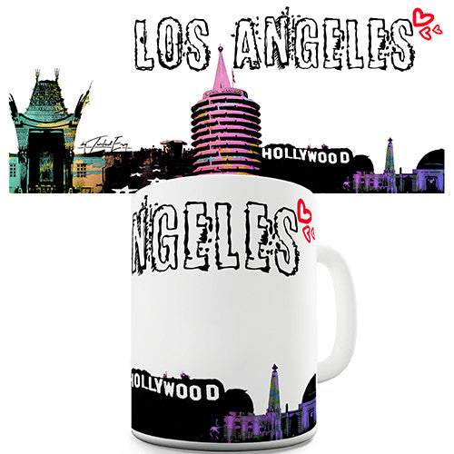 Los Angeles Watercolour Novelty Mug