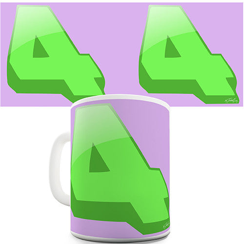 Four 4 Number Print Novelty Mug