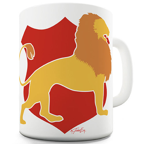 Lion Silhouette Crest Novelty Mug