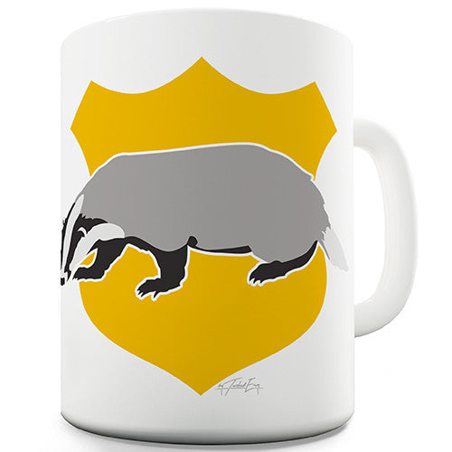 Badger Silhouette Crest Novelty Mug