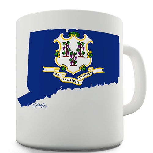 Connecticut Flag And Map USA Novelty Mug