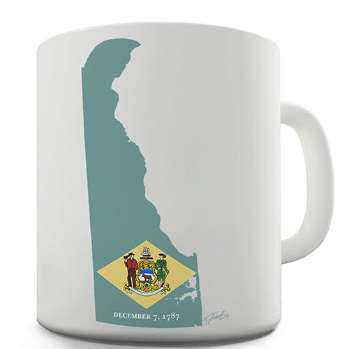 Delaware Flag And Map USA Novelty Mug