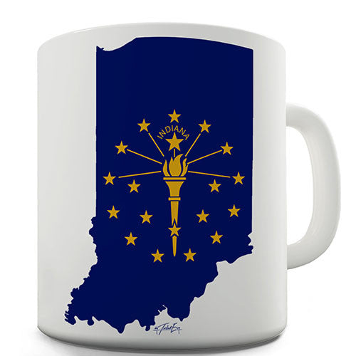 Indiana Flag And Map USA Novelty Mug