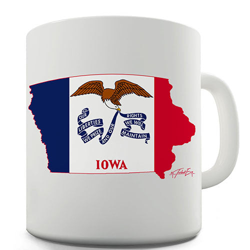 Iowa Flag And Map USA Novelty Mug