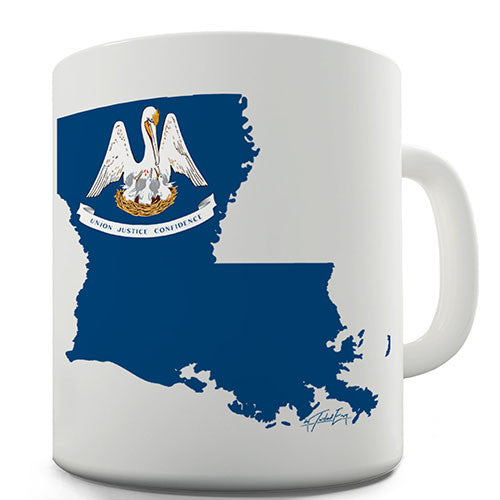 Louisiana Flag And Map USA Novelty Mug