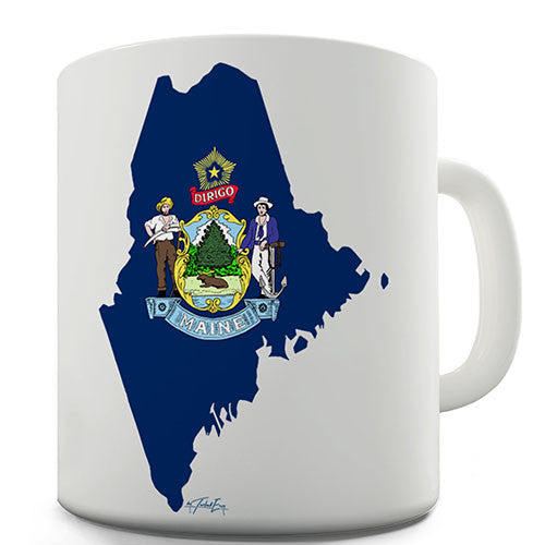 Maine Flag And Map USA Novelty Mug