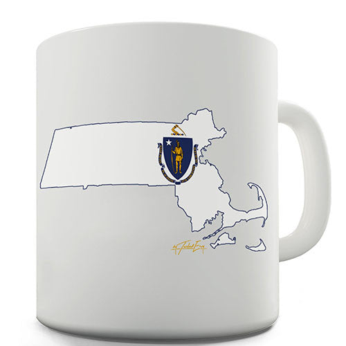 Massachusetts Flag And Map USA Novelty Mug