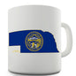 Nebraska Flag And Map USA Novelty Mug