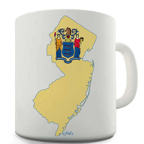 New Jersey Flag And Map USA Novelty Mug