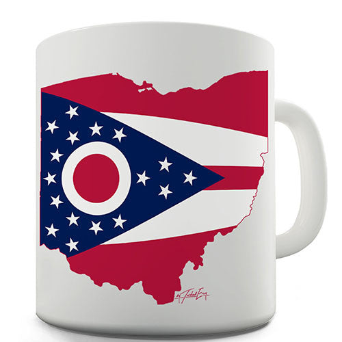 Ohio Flag And Map USA Novelty Mug