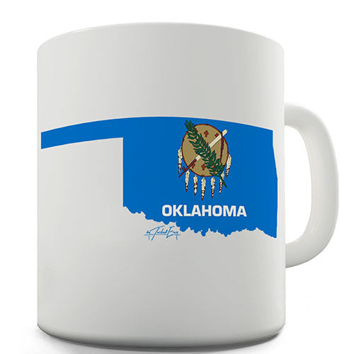 Oklahoma Flag And Map USA Novelty Mug