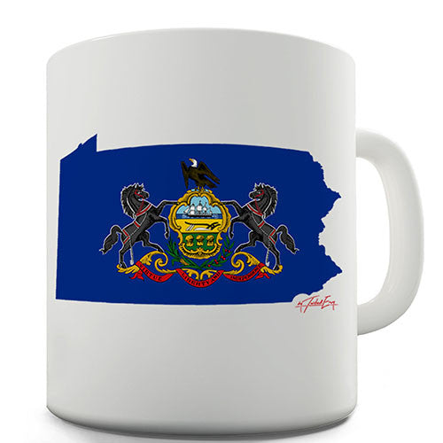 Pennsylvania Flag And Map USA Novelty Mug