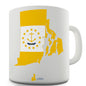 Rhode Island Flag And Map USA Novelty Mug