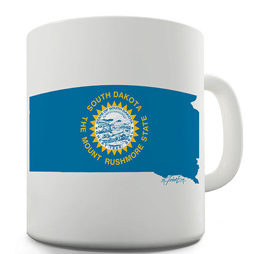 South Dakota Flag And Map USA Novelty Mug