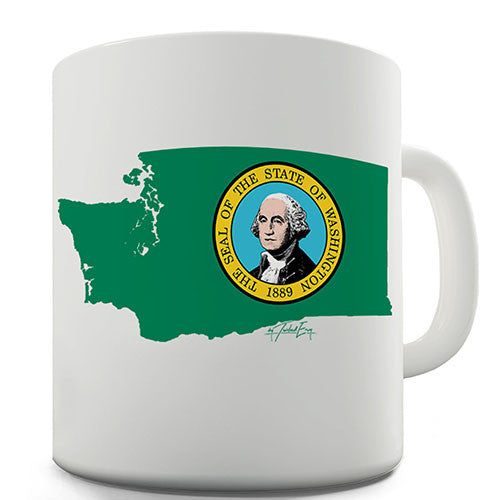 Washington Flag And Map USA Novelty Mug