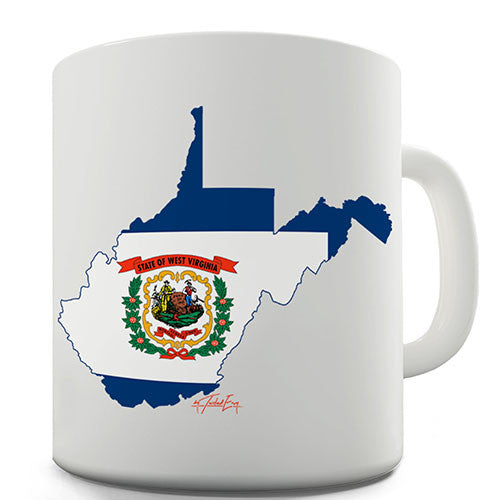 West Virginia Flag And Map USA Novelty Mug