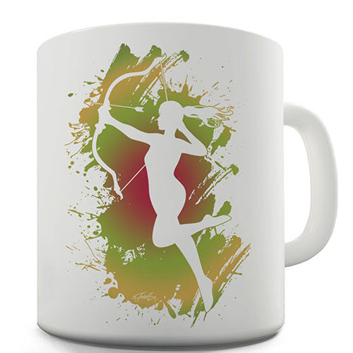 Bow Arrow Paint Splash Silhouette Novelty Mug