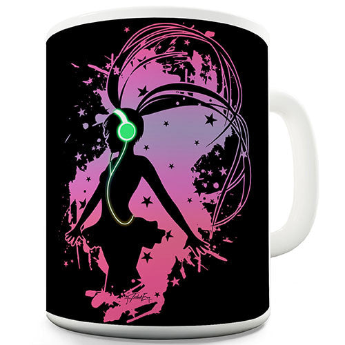 Music Girl Print Novelty Mug