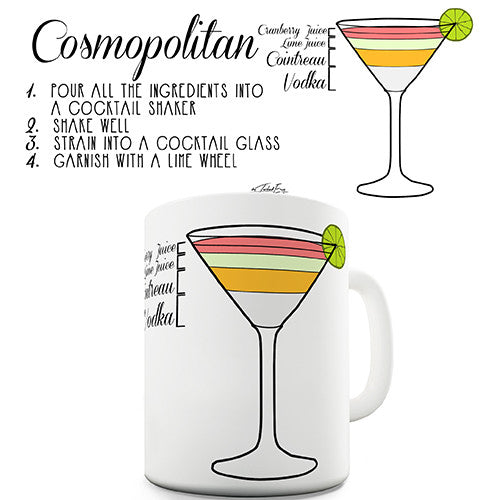 Cosmopolitan Cocktail Recipe Novelty Mug