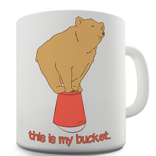Silly Bear On A Bucket Novelty Mug