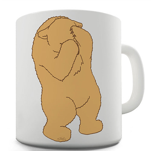 Silly Bear Hiding Novelty Mug