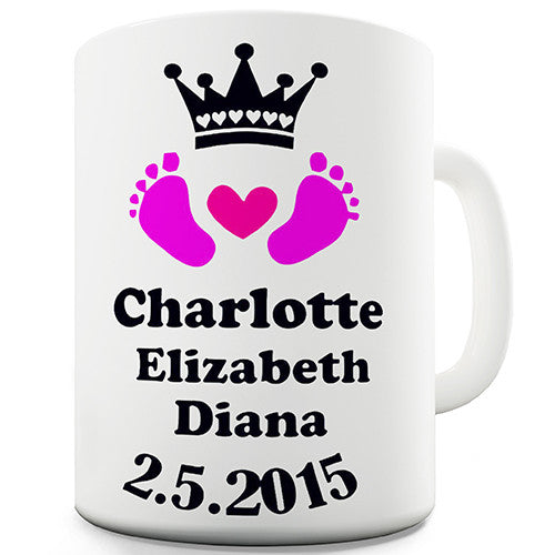 Royal Baby Princess Charlotte Heart Novelty Mug