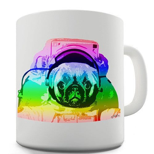 Rainbow Astronaut Pug Novelty Mug