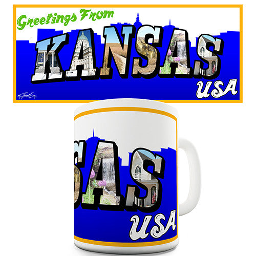Greetings From Kansas Novelty Mug