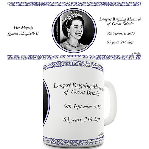 Commemorative Longest Reigning Monarch Novelty Mug