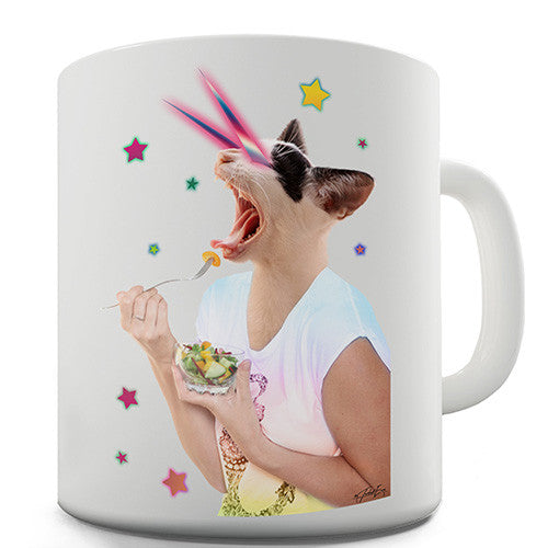 Laser Eyes Cat Girl Novelty Mug