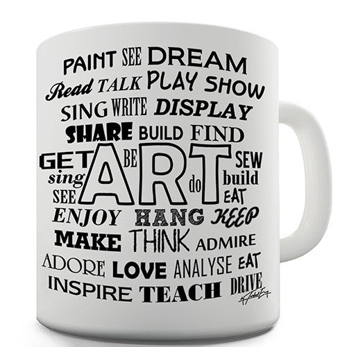 Art Word Cloud Novelty Mug